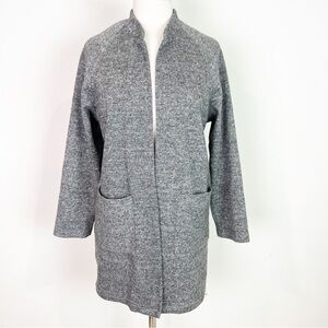 COTTON EMPORIUM GRAY OPEN FRONT KNIT LONG SLEEVE SWEATER JACKET WOMENS SZ MEDIUM